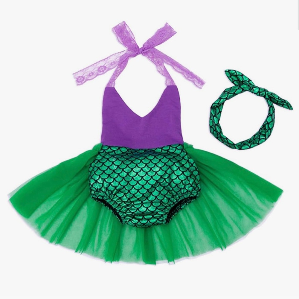 Little mermaid baby outfit size 6-12 months
